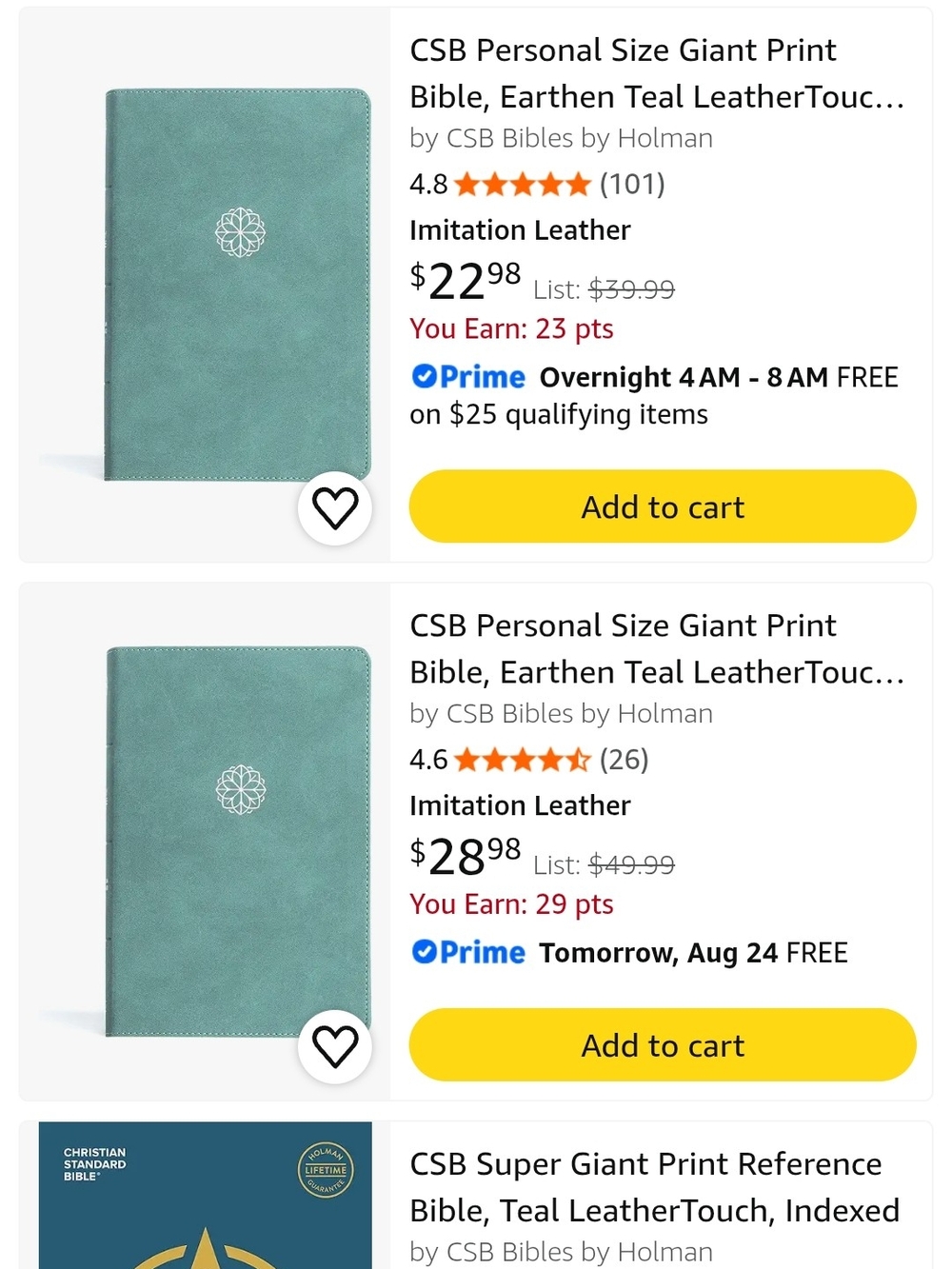 Personal Size Giant Print Bible - Teal LeatherTouch - Picture 8 of 10